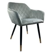 ARTELIBRE Καρέκλα Τραπεζαρίας ESPERANZA Γκρι/Μαύρο Βελούδο/Μέταλλο 56x60x81cm