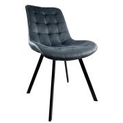 ARTELIBRE Καρέκλα Τραπεζαρίας BRISA Γκρι/Μαύρο Βελούδο/Μέταλλο 53x60x85cm