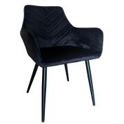 ARTELIBRE Καρέκλα Τραπεζαρίας FLORITA Μαύρο Βελούδο/Μέταλλο 55x57x84cm