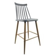 ARTELIBRE Σκαμπό Bar MARANTA Γκρι/Φυσικό PP/Μέταλλο 45x46x97cm