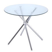 ARTELIBRE Τραπέζι Τραπεζαρίας PHLAX Διάφανο/Χρώμιο Γυαλί/Μέταλλο Φ120x74cm
