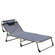 ArteLibre Ξαπλώστρα Κρεβάτι Παραλίας από Μέταλλο και Ύφασμα 190x75x30cm