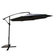 ArteLibre Ομπρέλα Κήπου Κρεμαστή Islay Μέταλλο/Ύφασμα Φ3x2.45m Γκρι/Μαύρο