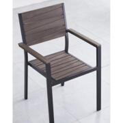 ArteLibre Πολυθρόνα Κήπου Ouzoud  Αλουμίνιο/Ξύλο 57x57x84cm Γκρι/Καρυδί