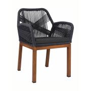 Arte Libre Πολυθρόνα Κήπου Lisbon Μπαμπού Αλουμίνιο Ύφασμα 57x58x77cm Mπλε