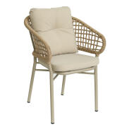 ARTELIBRE Πολυθρόνα Κήπου ANHUR Με Μαξιλάρια Μπεζ/Καφέ Αλουμίνιο/Rattan 60x58x84cm
