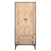 ARTELIBRE Ντουλάπα Δίφυλλη AMARI Ανθρακί/Δρυς Μοριοσανίδα 82x48x180cm