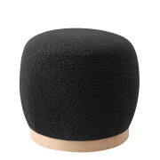 ARTELIBRE Σκαμπό ZEBRABLUE Με Ξύλινη Βάση Μαύρο Ύφασμα Teddy 44.5x44.5x40cm