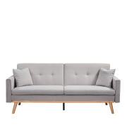 ARTELIBRE Καναπές Κρεβάτι BELVIA Ανοιχτό Γκρι 202x89x83cm