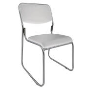 ARTELIBRE Καρέκλα Επισκέπτη FLEXVISIT Λευκό/Χρώμιο PU/Μέταλλο 40x41x81cm