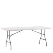 Arte Libre Τραπέζι Catering Πτυσσόμενο HDPE Μέταλλο 180x75x74cm Poplar Λευκό Γκρι