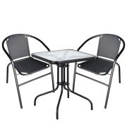 ARTELIBRE Σετ Τραπεζαρία Κήπου MARS Μέταλλο Μαύρο Με 2 Πολυθρόνες 14990076