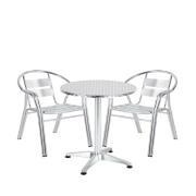 ArteLibre Σετ Τραπεζαρία Κήπου IO Αλουμίνιο Ασημί Με 2 Πολυθρόνες 14990091