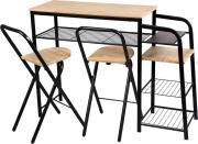 Τραπέζι Bar με 2 Πτυσσόμενα Σκαμπό και Αποθηκευτικό Χώρο 129x40x88,5cm Urban Living 151011