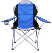 myResort πολυθρόνα πτυσσόμενη μπλε μπράτσα και θήκη ποτηριου polyester