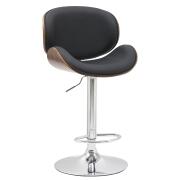 ARTELIBRE Σκαμπό Bar BEATRICE Μαύρο/Καφέ Ξύλο/PU/Αλουμίνιο 50x52.5x94.5-116cm