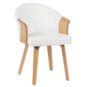 ARTELIBRE Καρέκλα Τραπεζαρίας CASSIAN Λευκό/Φυσικό Ξύλο/PU 55x58x78cm