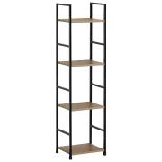 ARTELIBRE Ραφιέρα DARROW Με 4 Ράφια Δρυς/Μαύρο Μοριοσανίδα/Μέταλλο 29.1x23.5x112cm