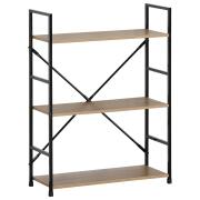 ARTELIBRE Ραφιέρα DARROW Με 3 Ράφια Δρυς/Μαύρο Μοριοσανίδα/Μέταλλο 58.6x23.5x80cm