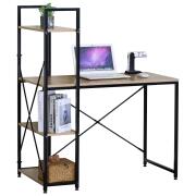 ARTELIBRE Γραφείο JORVIK Με Ράφια Δρυς/Μαύρο Μοριοσανίδα/Μέταλλο 100x52x120cm