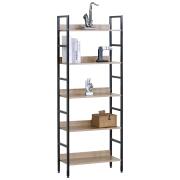 ARTELIBRE Ραφιέρα MARWOOD Δρυς/Μαύρο Μοριοσανίδα/Μέταλλο 60x27.6x160cm