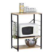 ARTELIBRE Ραφιέρα Κουζίνας FAIRWYN Δρυς/Μαύρο Μοριοσανίδα/Μέταλλο 60x40x82cm