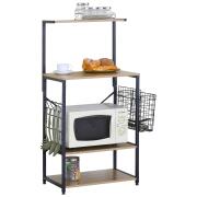 ARTELIBRE Ραφιέρα Κουζίνας GRANTHAM Δρυς/Μαύρο Μοριοσανίδα/Μέταλλο 60x40x123cm