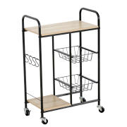 ARTELIBRE Ραφιέρα Κουζίνας HARTWELL Δρυς/Μαύρο Μοριοσανίδα/Μέταλλο 57x30x85cm