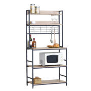 ARTELIBRE Ραφιέρα Κουζίνας INVERMERE Δρυς/Μαύρο Μοριοσανίδα/Μέταλλο 80x40x170cm