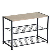 ARTELIBRE Παπουτσοθήκη JESMOND Δρυς/Μαύρο Μοριοσανίδα/Μέταλλο 63x30x43cm