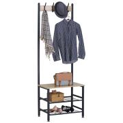 ARTELIBRE Έπιπλο Εισόδου LANGWOOD Δρυς/Μαύρο Μοριοσανίδα/Μέταλλο 60x40x175cm