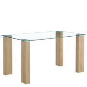 ARTELIBRE Τραπέζι Τραπεζαρίας ASHMOOR Φυσικό Γυαλί/Ξύλο 140x80x75cm