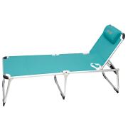 myResort Ξαπλώστρα Ραβδωτή Αλουμινίου Γαλάζια