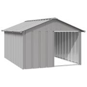 vidaXL Σπιτάκι Σκύλου Γκρι 116,5x153x81,5 εκ. Γαλβανισμένο Χάλυβα 171543