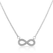 Philip Jones Κολιέ Infinity Χρώματος Ασημί με Κρύσταλλα Swarovski®