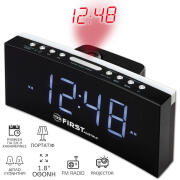 First Austria FA-2420-4 Ψηφιακό ξυπνητήρι με προτζέκτορα, φως, FM, διπλή αφύπνιση με επιλογή ημερών