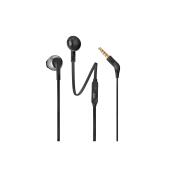 JBL T205Ε, InEar Universal Headphones 1-button Mic/Remote (Black)