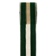 ΚΟΡΔ.VELVET GLITTER NET 6,7cmX4,5mDK ΠΡΑΣΙΝΟ- ΧΡΥΣΟ