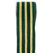ΚΟΡΔ.LINED VELVET 10cm x 4.5m ΠΡΑΣΙΝΟ-ΧΡΥΣΟ
