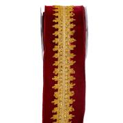 ΚΟΡΔ.HALIMA VELVET 10cm x 4.5m ΜΠΟΡΝΤΟ