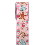 ΚΟΡΔ.BISCOTTI DI NATALE 6.7cmX9m ΡΟΖ