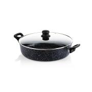 WESTINGHOUSE Ρηχή Κατσαρόλα Από Αλουμίνιο 3. 7 Lt / 28 cm Με Αντικολλητική Επίστρωση Μάρμαρου & Γυάλινο Καπάκι WCCC0009L28MBB