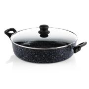WESTINGHOUSE Ρηχή Κατσαρόλα Από Αλουμίνιο 5. 2 Lt / 32 cm Με Αντικολλητική Επίστρωση Μάρμαρου & Γυάλινο Καπάκι WCCC0009L32MBB