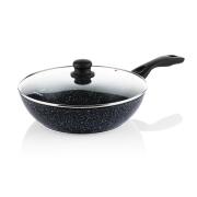 WESTINGHOUSE Wok Από Αλουμίνιο Με Αντικολλητική Επίστρωση Μάρμαρου 30 cm & Γυάλινο Καπάκι WCCW0009030MBB