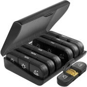 Οργανωτής Φαρμάκων Εβδομαδιαίος με 3 Θήκες 15.5 x 12 x 4cm– Μαύρο 24287 Ruhhy