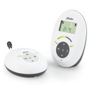 ALECTO Full Eco DEC Ασύρματη ενδοεπικοινωνία (baby monitor) με οθόνη, προεγκατεστημένα νανουρίσματα και δυνατότητα αμφίδρομης επικοινωνίας, σε λευκό / ανθρακί χρώμα. ALECTO DBX-125