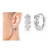 Philip Jones Σκουλαρίκια με Σχέδιο Λουλουδιού και Κρύσταλλα Swarovski®