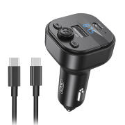 XO Bluetooth ΜΡ3 αναμεταδότης FM αυτοκινήτου με θύρα φόρτισης Type-C και καλώδιο φόρτισης Type-C XO BCC18