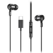 XO Aκουστικά In-ear Ενσύρματα Μεταλλικά με Μικρόφωνο USB-C XO EP81 Μαύρα