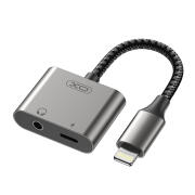 XO Καλώδιο-αντάπτορας Lightning - Lightning θηλ. / 3.5mm θηλ., 0.12m, σε γκρι χρώμα XO NB-R258B